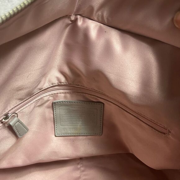 Vintage COACH patent Gray Leather Signature F17729 Tote silver tone hardwares - Picture 7 of 9